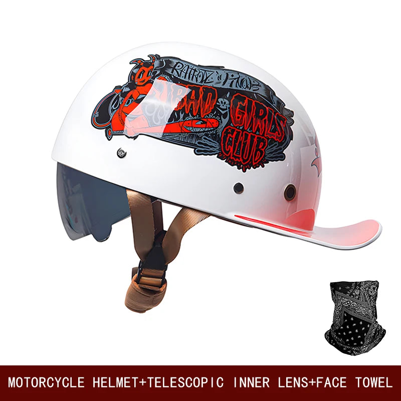 Universal Retro Motorcycle Helmet | Stylish Summer Half Helmet