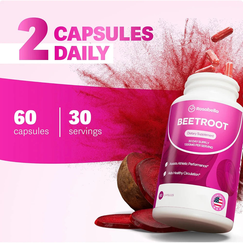 Organic Beet Root Capsules for Healthy Circulation & Vitality