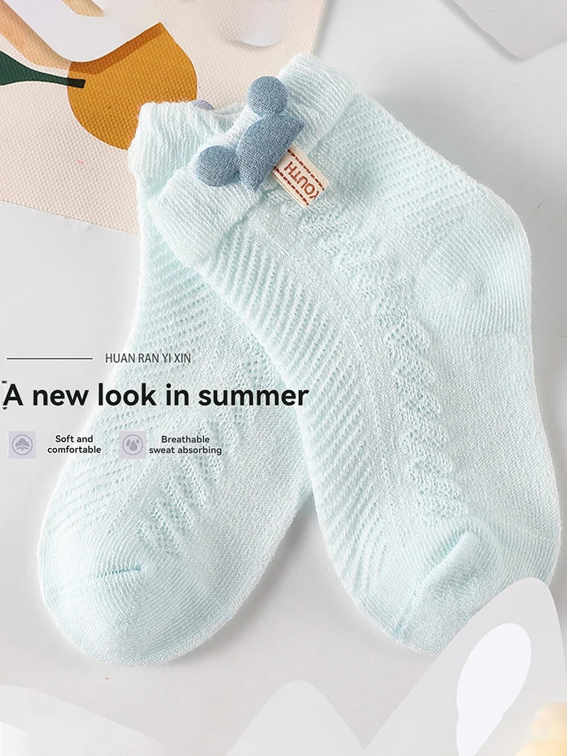 Cute Newborn Baby Summer Socks | Breathable Mid Tube Design