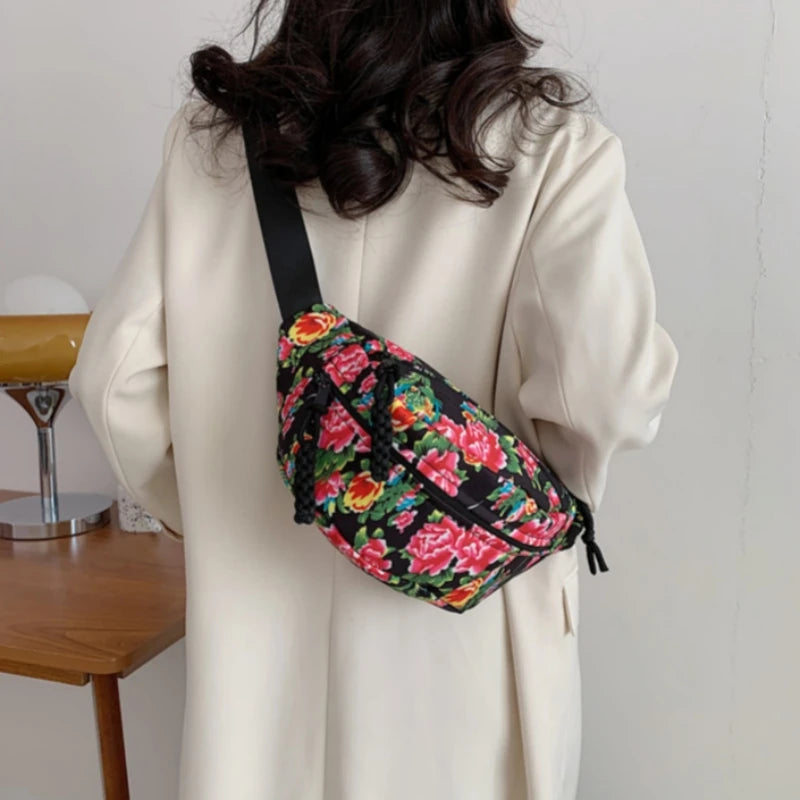 Stylish Floral Chest Bag | Unisex Crossbody Waist Bag for All