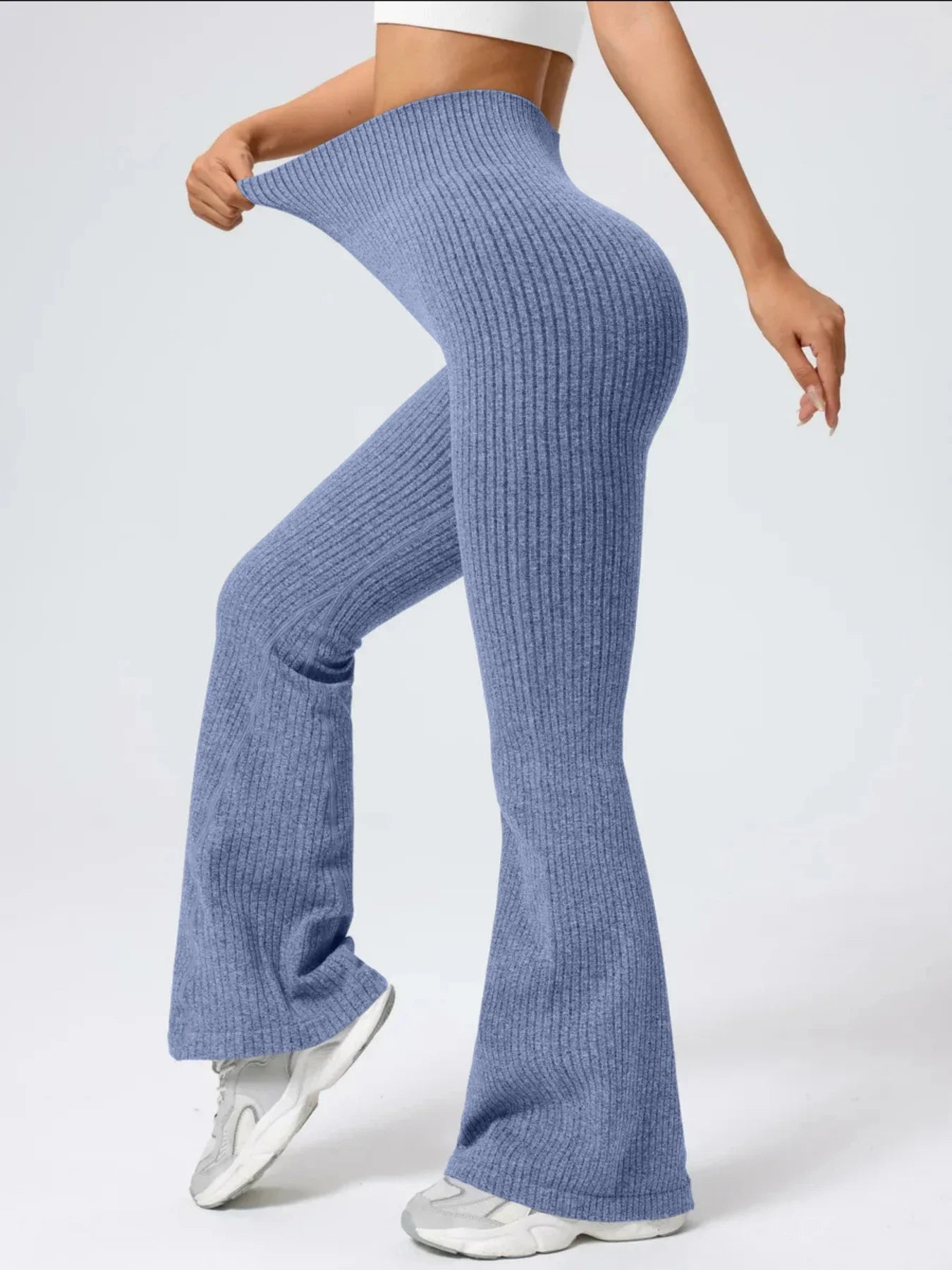 High-Waist Stretchy Bell Bottom Pants for Women | Ideal for Workout