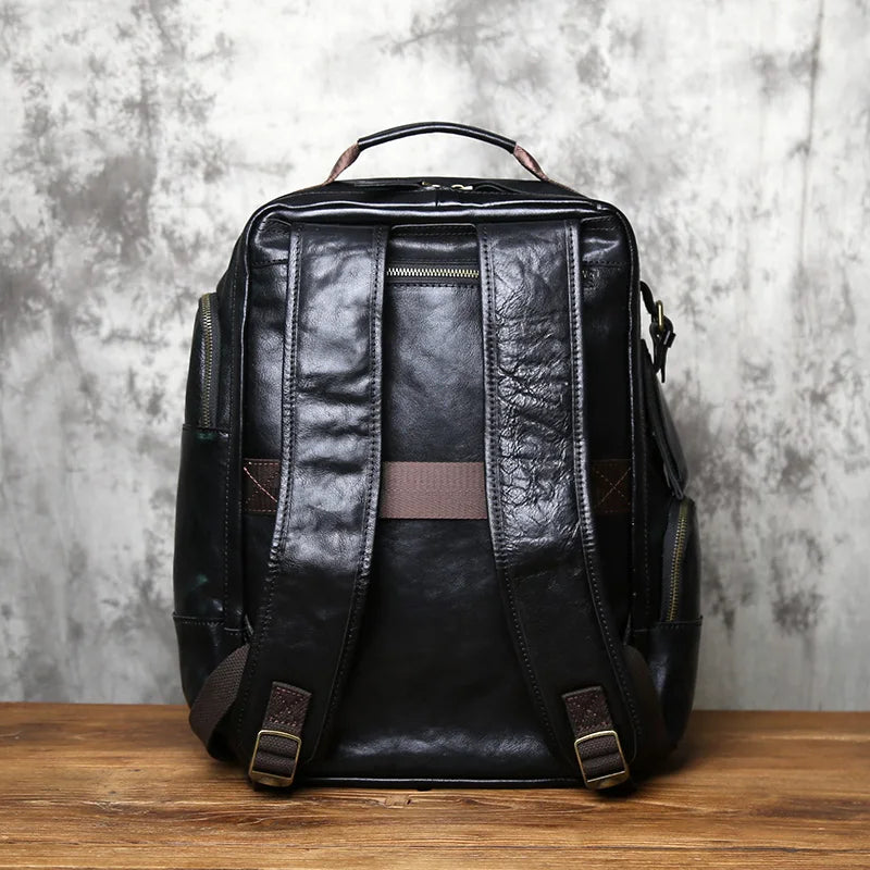 Stylish Retro Genuine Leather Men's Backpack | Travel Companion