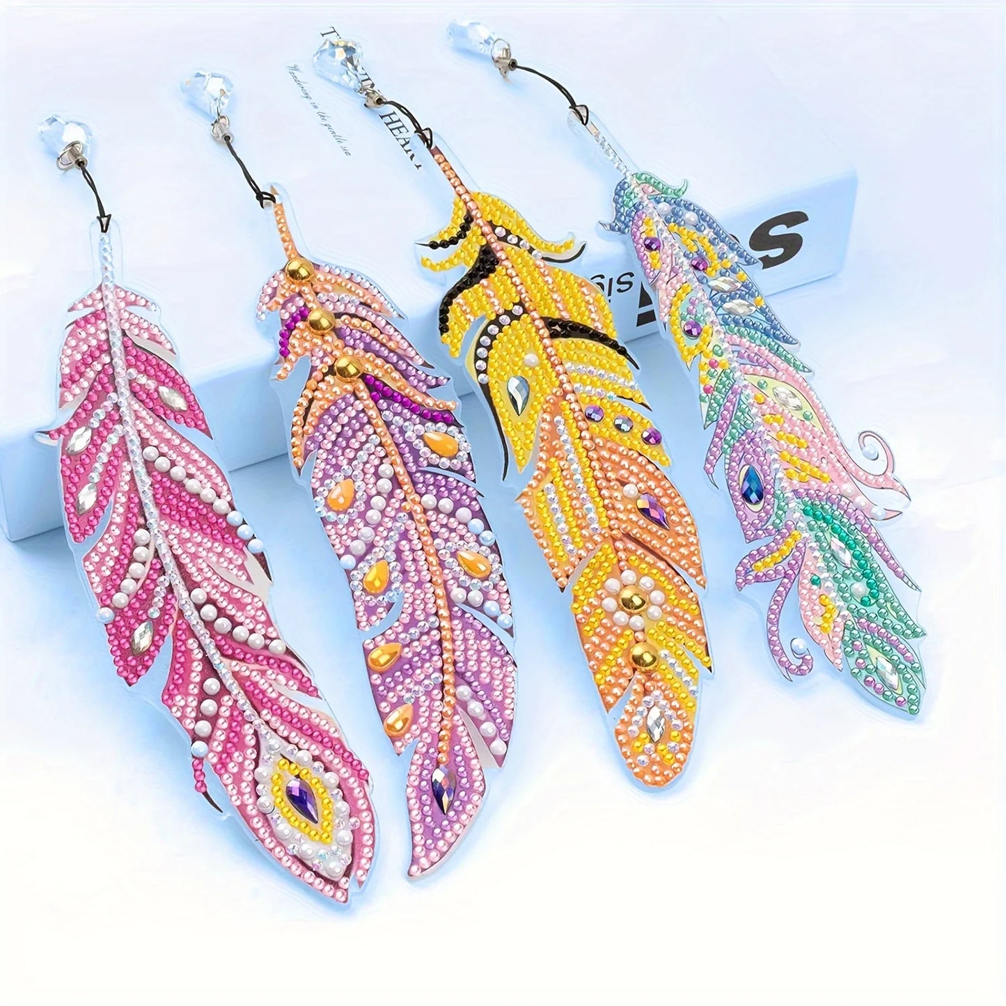 DIY Diamond Art Feather Bookmark Kit - Fun Creative Craft Set