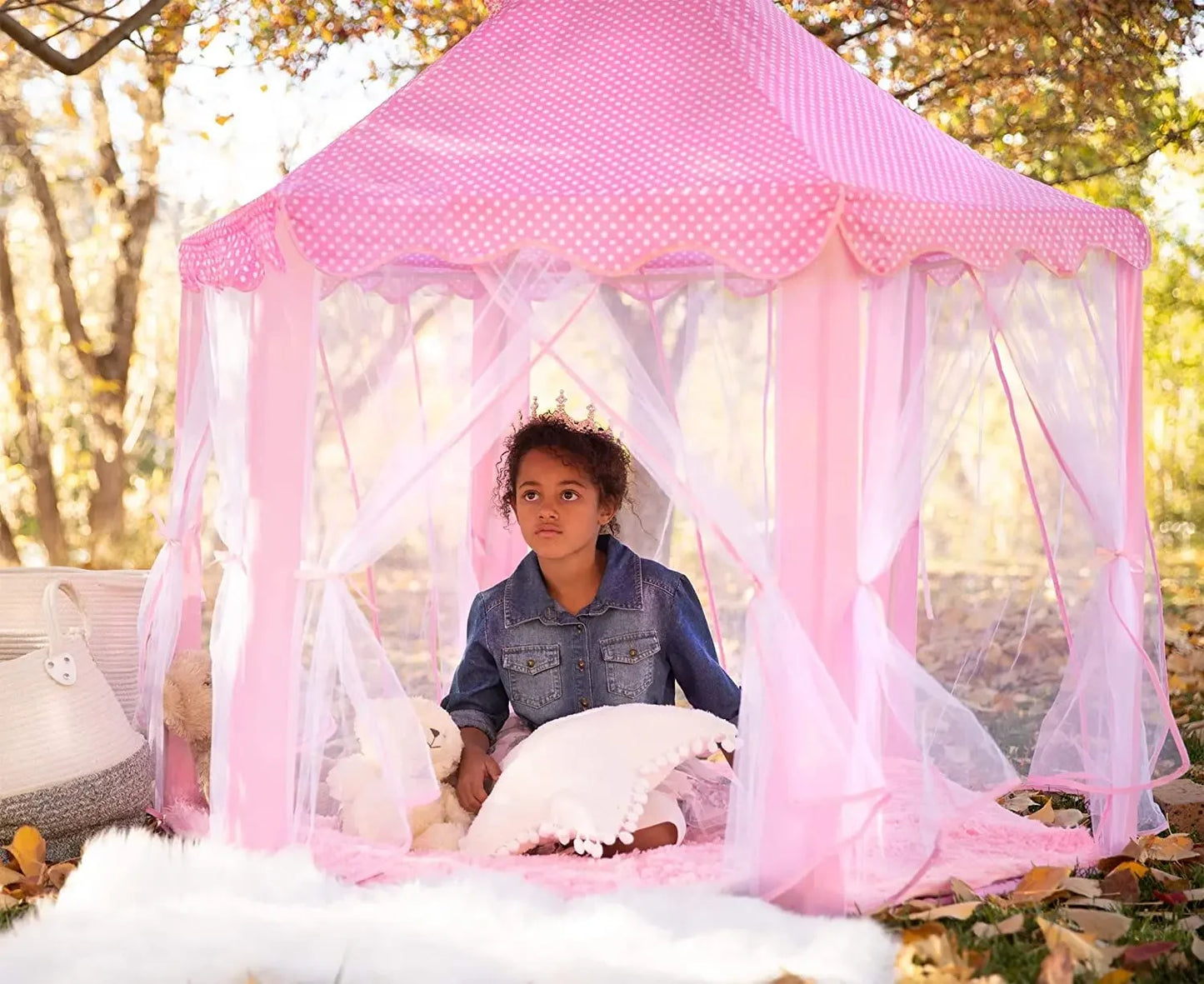 Portable Kids Toy Tipi Tent | Charming Pink Playhouse for Girls