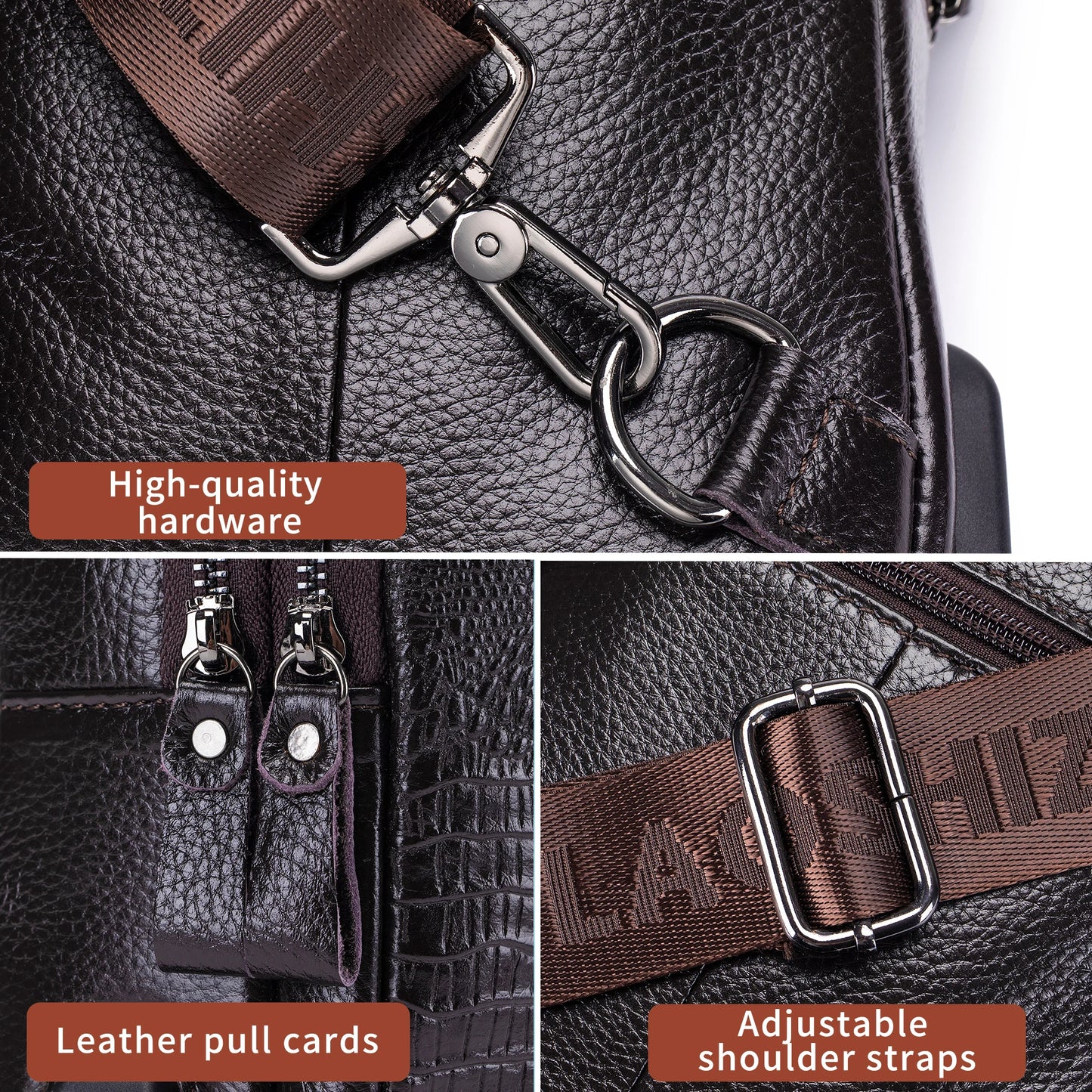 Men's Leather Crossbody Chest Bag | Multifunctional USB Bag