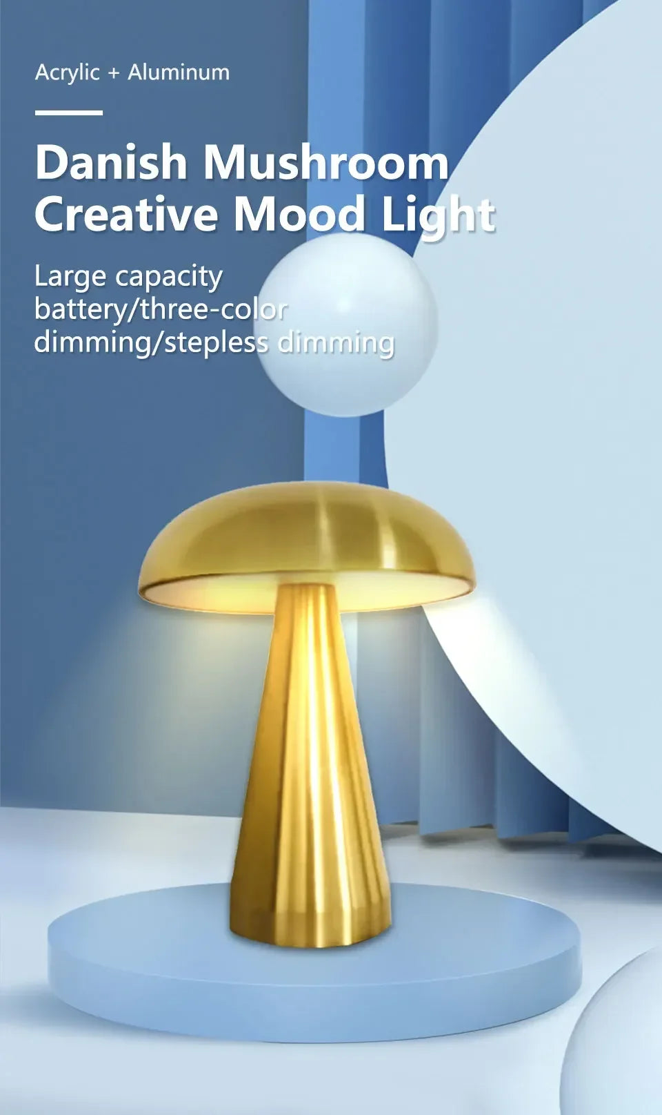 Retro Mushroom LED Night Light | Touch Sensor Table Lamp