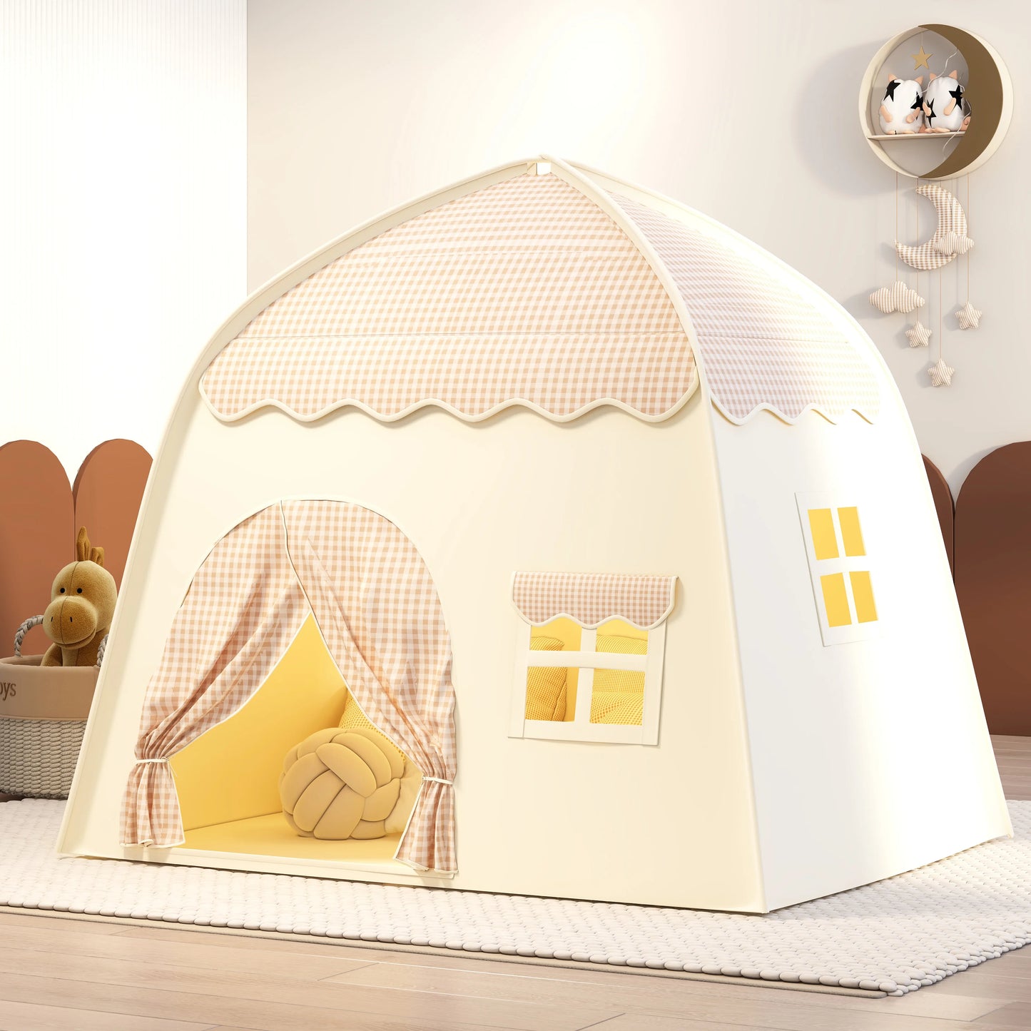 Khaki Toy Castle | Portable Children's Play Tent for Pretend Play