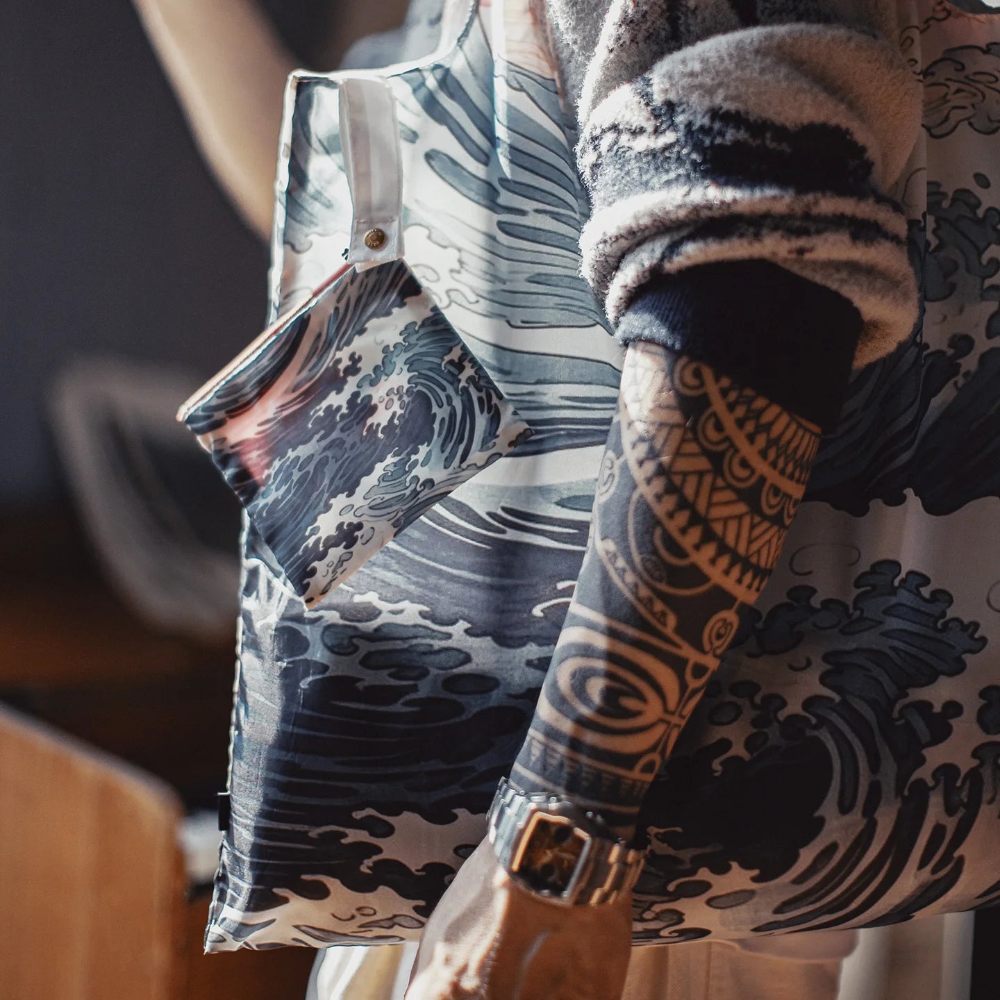 Foldable Tribal Print Tote Bag | Stylish Large Capacity Travel Bag
