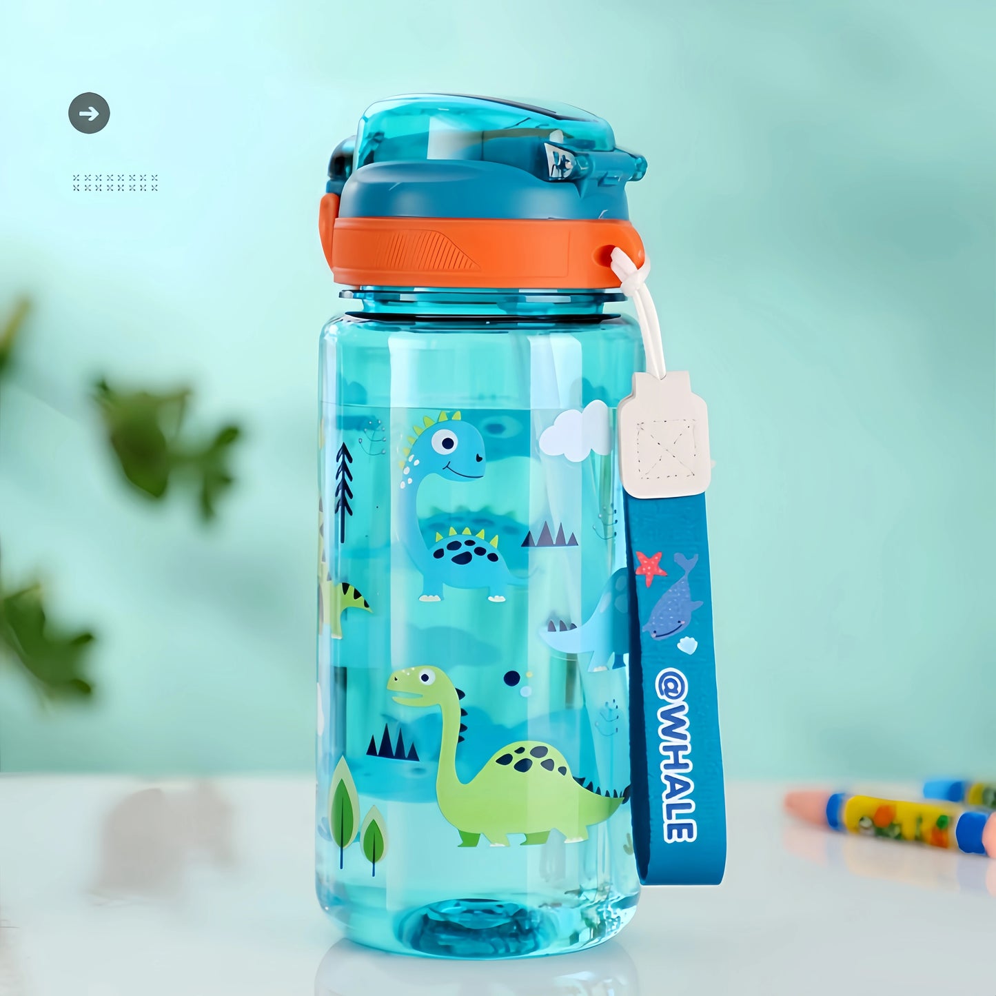 Kids Dinosaur Water Bottle | Leakproof Sippy Cups with Straw