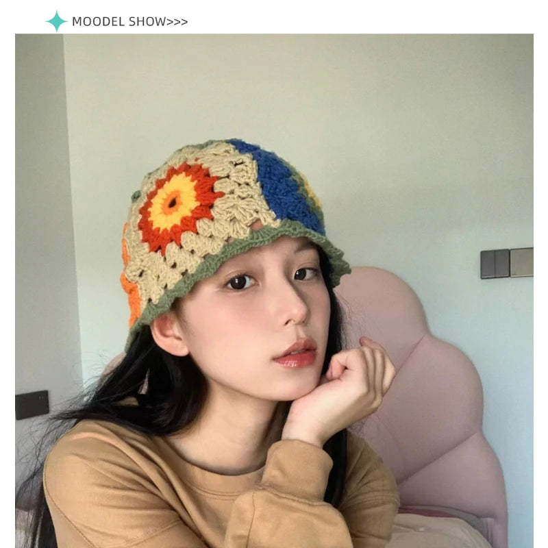 Women's Flower Crochet Bucket Hat | Handmade Spring Summer Style