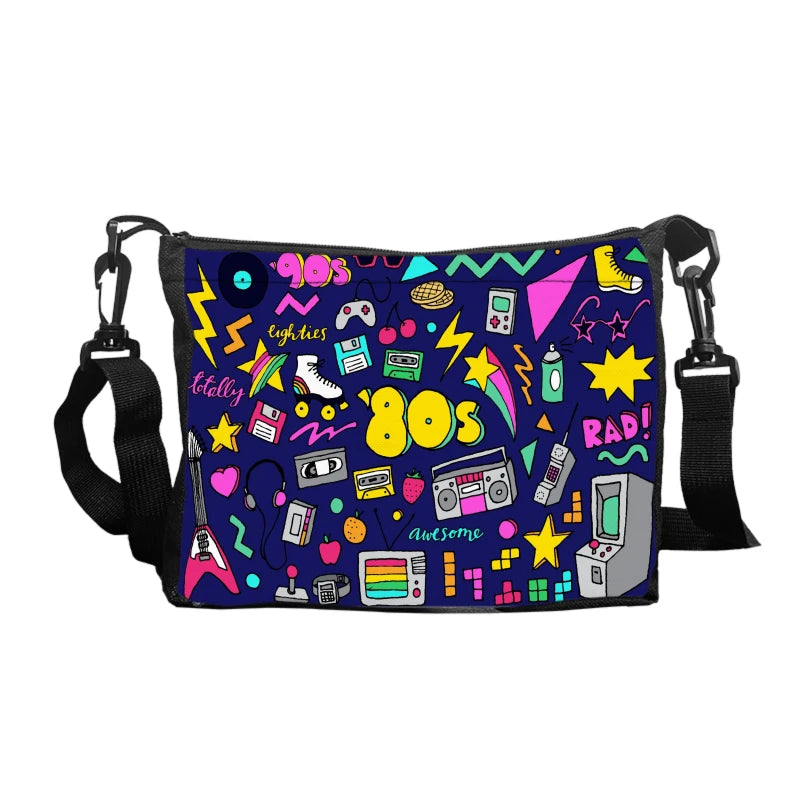 Stylish Polyester Shoulder Bag | Cartoon Design & Crossbody Strap