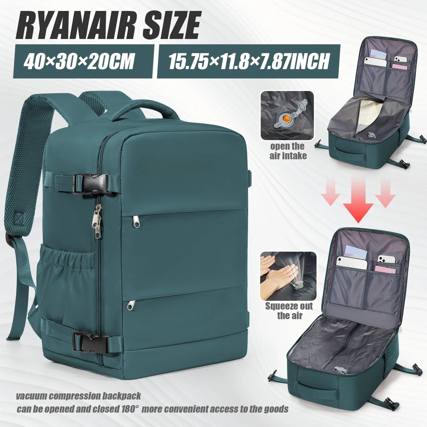 Vacuum Compression Travel Backpack | Ideal Cabin Bag for Air Travel