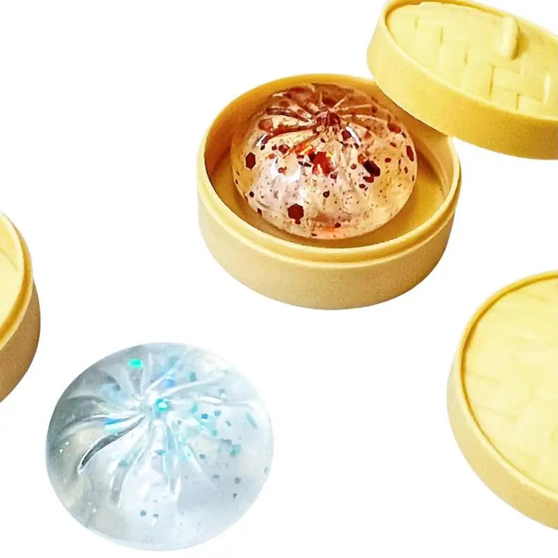 Crystal Bun Cute Mini Soup Dumpling Shaped Stress-relief Squeeze Toy, Venting Office Prank Toy, Slow Rebound, Fun Gift