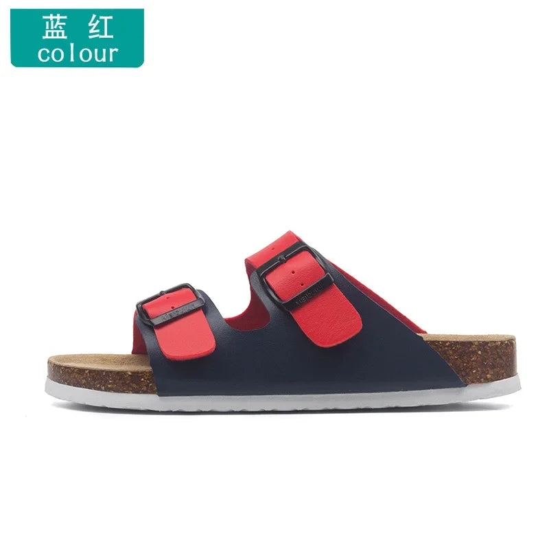 Men's Casual Buckle Cork Slippers | Comfortable Summer Footwear