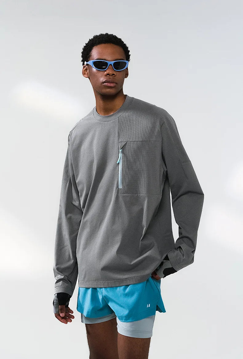 Men's Zip-up Long-sleeved Quick-dry Outdoor Base Layer Top