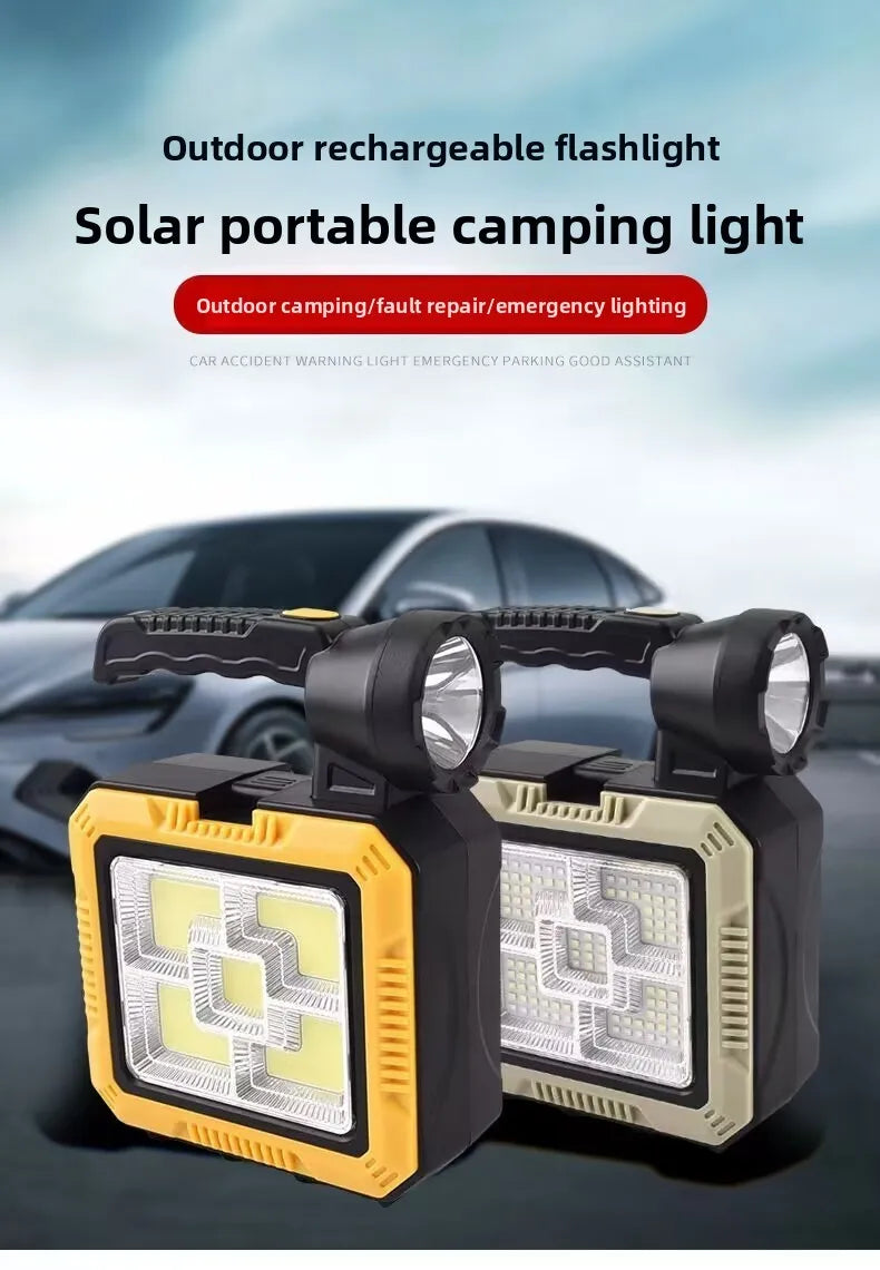 Solar-Powered Handheld Flashlight | Super Bright Emergency Light
