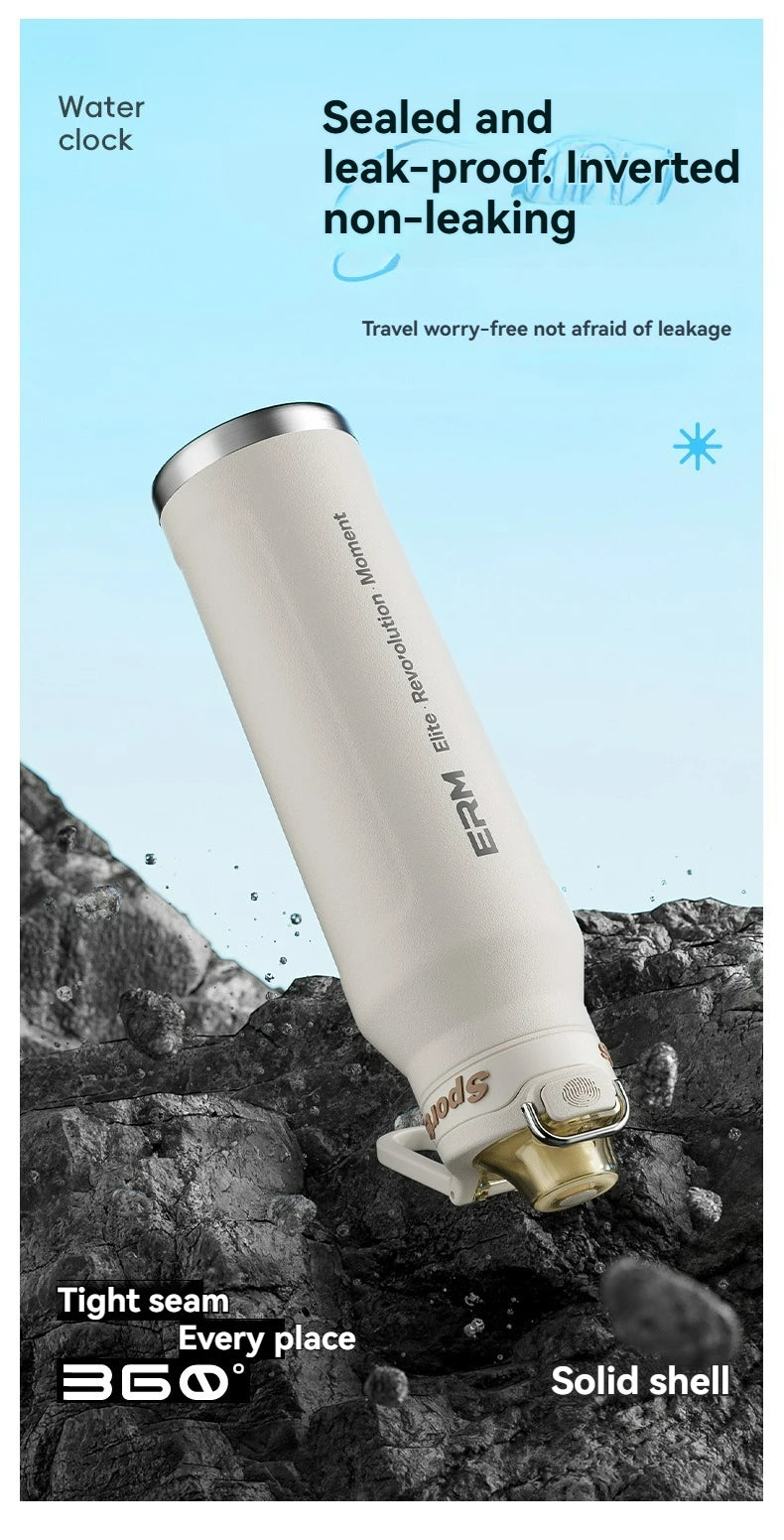 1L Stainless Steel Thermos Bottle | Iced & Heat Insulated Flask