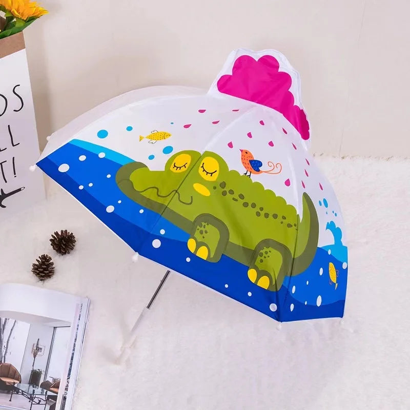 Cute Cartoon Children Umbrella | Fun 3D Ear Design for Kids