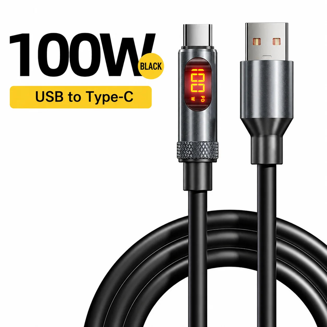 USB C Fast Charging Cable with LED Display | 100W & 240W