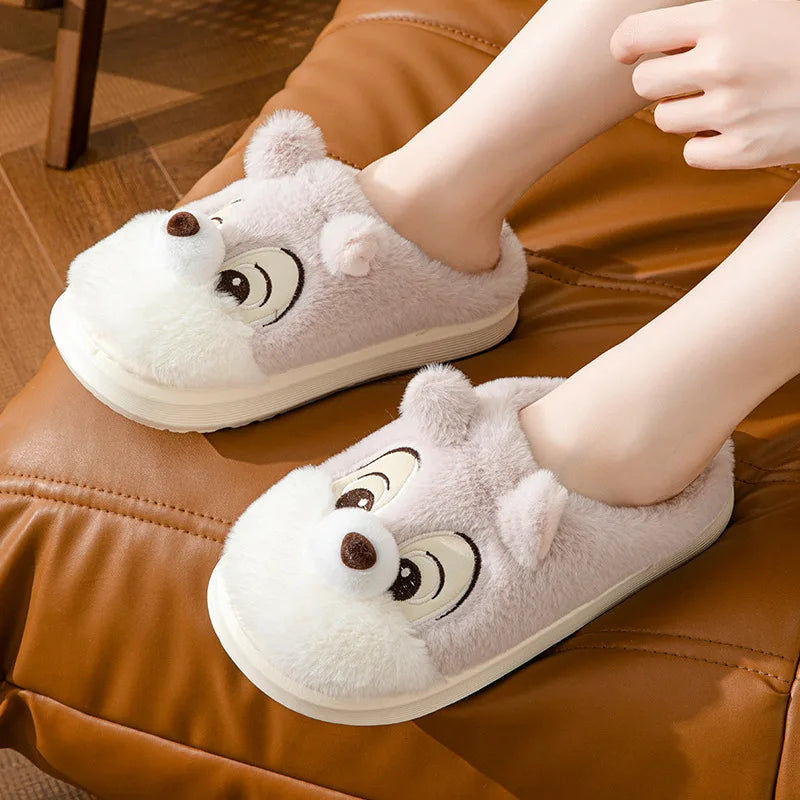 Women's Cozy Cartoon Plush Corduroy Slippers | Fun Indoor Footwear