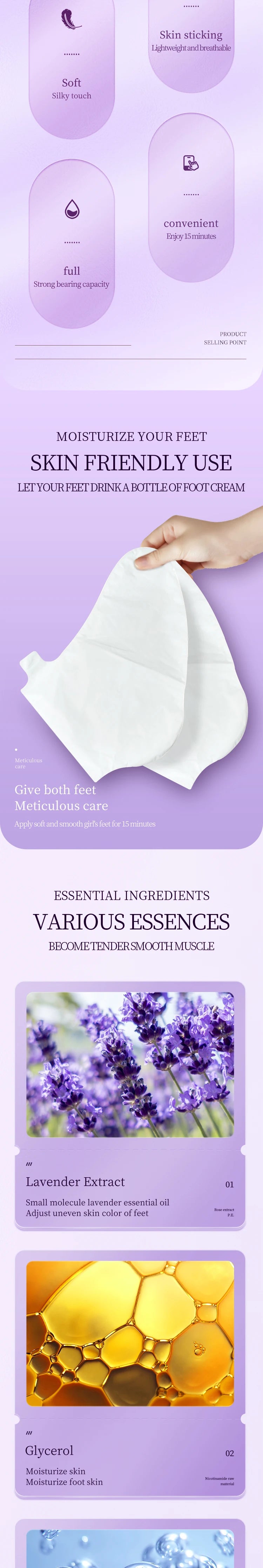 Moisturizing Lavender Foot Mask | Exfoliating Foot Care Treatment