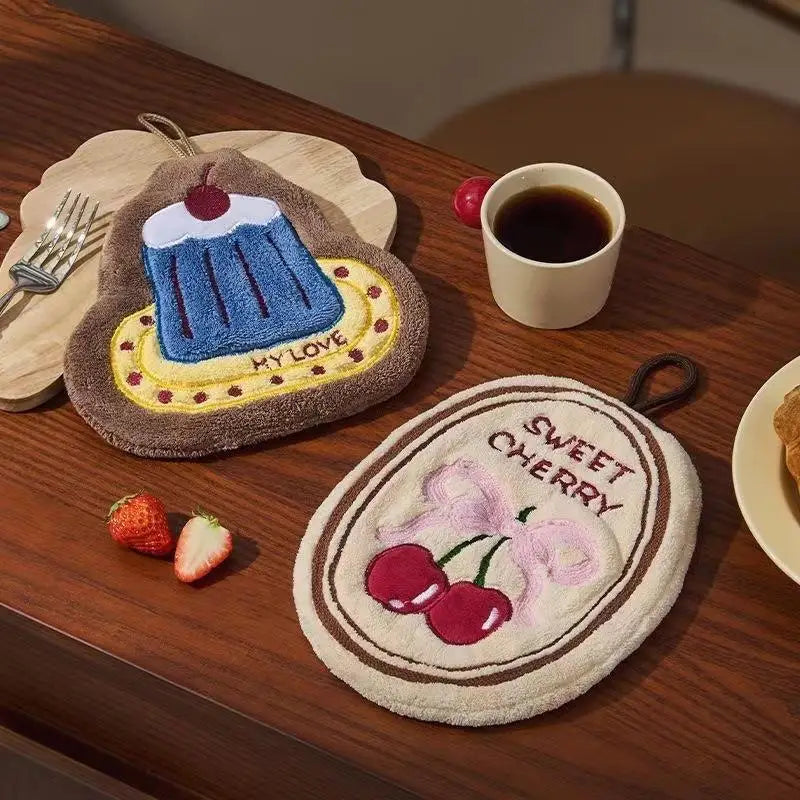 Absorbent Kitchen Hand Towels | Thickened Wall Hanging Cleaning Cloth