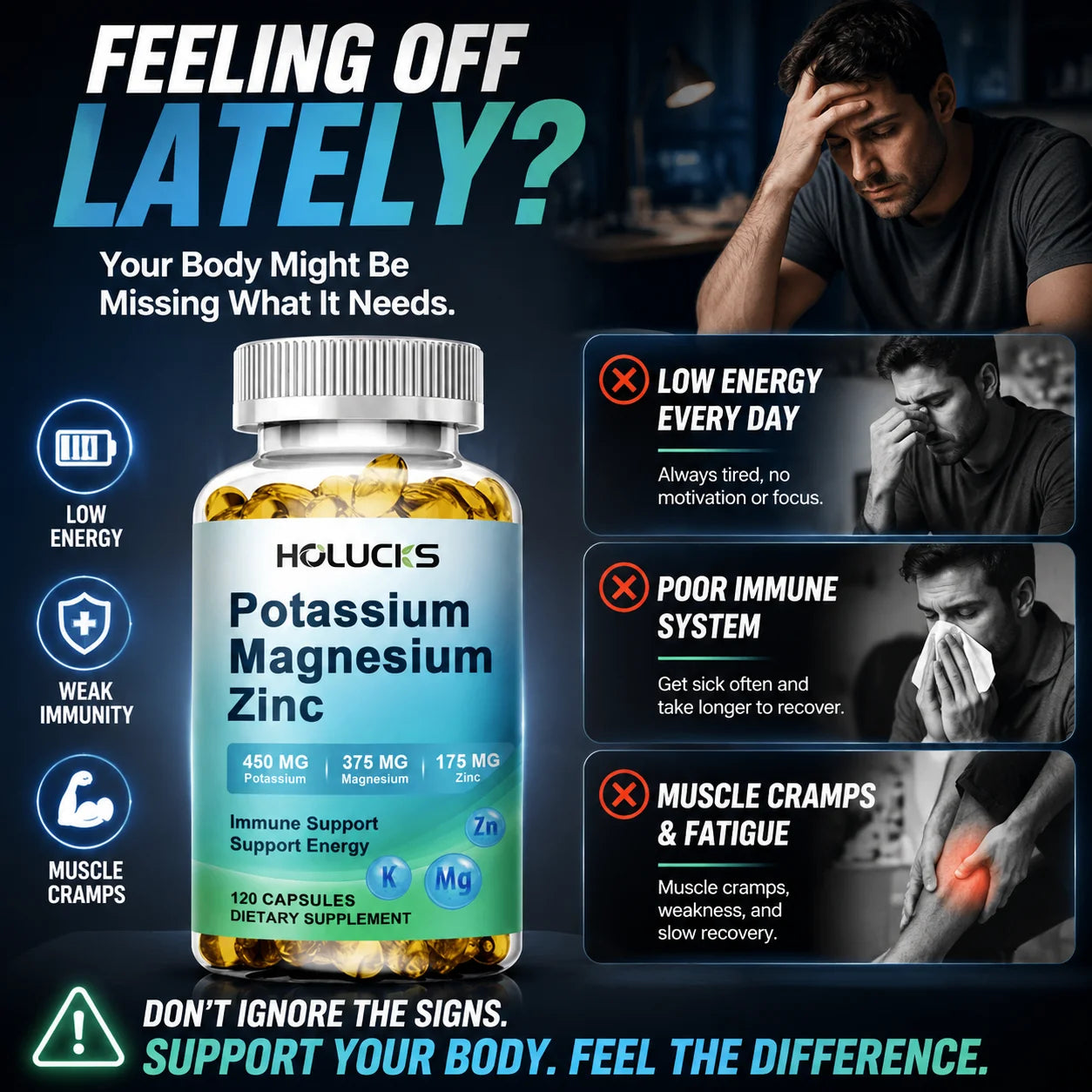 Potassium Magnesium Zinc Capsules | Bone & Heart Health Support