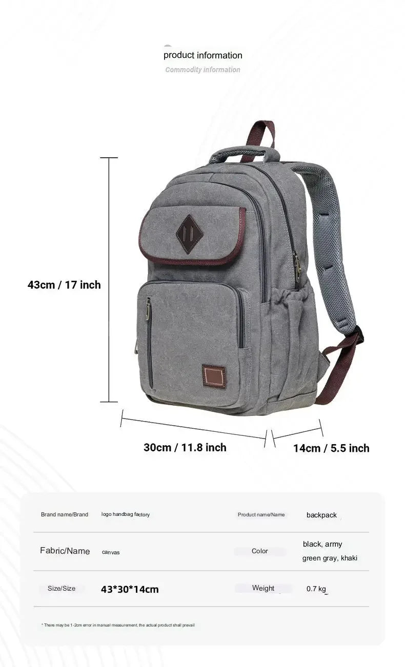 Vintage Canvas Backpack | Stylish Backpack for School & Travel