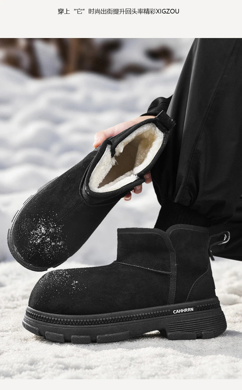 Men's Warm Plush Snow Boots | Cozy Mid-Calf Winter Footwear
