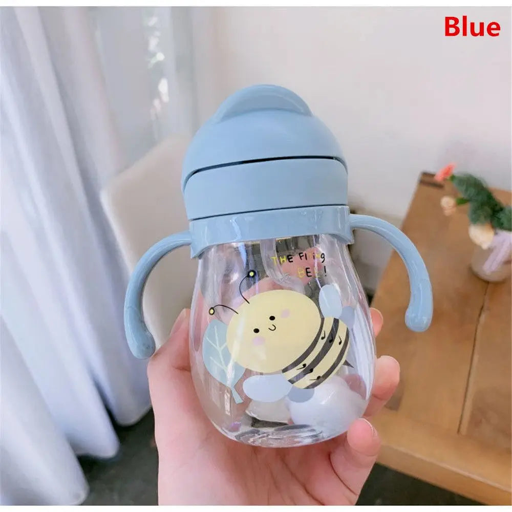 250ML Cartoon Pattern Child Drinking Bottle with Straw