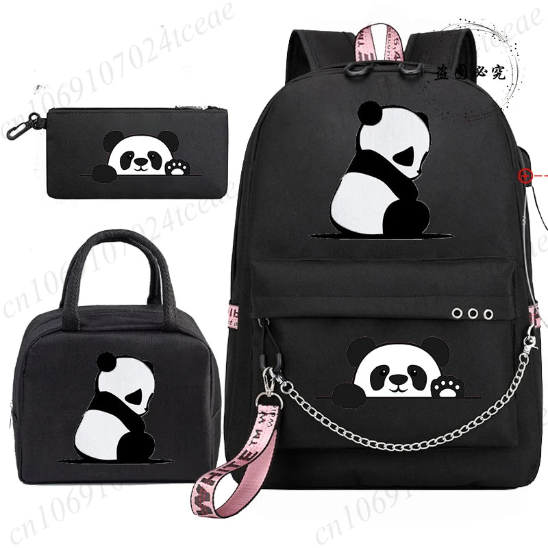 Adorable 3D Panda School Bag Set for Teens | Stylish & Practical