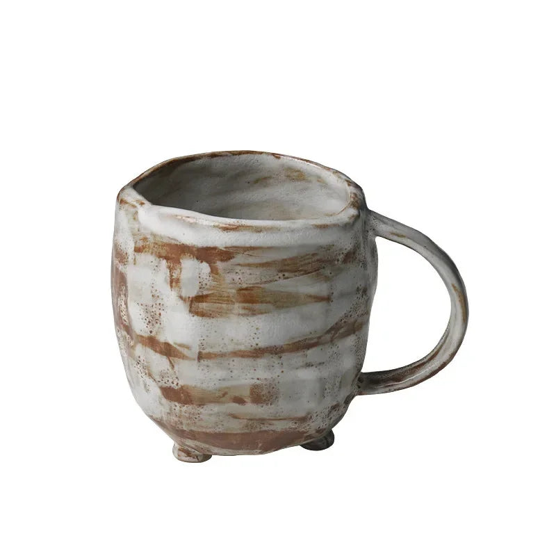 Taza de cerámica artesanal estilo japonés | Taza de café retro
