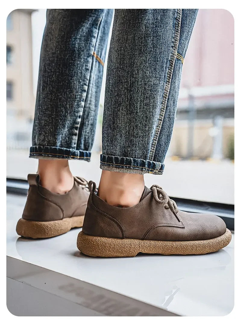 Men's Plus Size Retro PU Leather Ankle Shoes | Comfortable Casual Wear