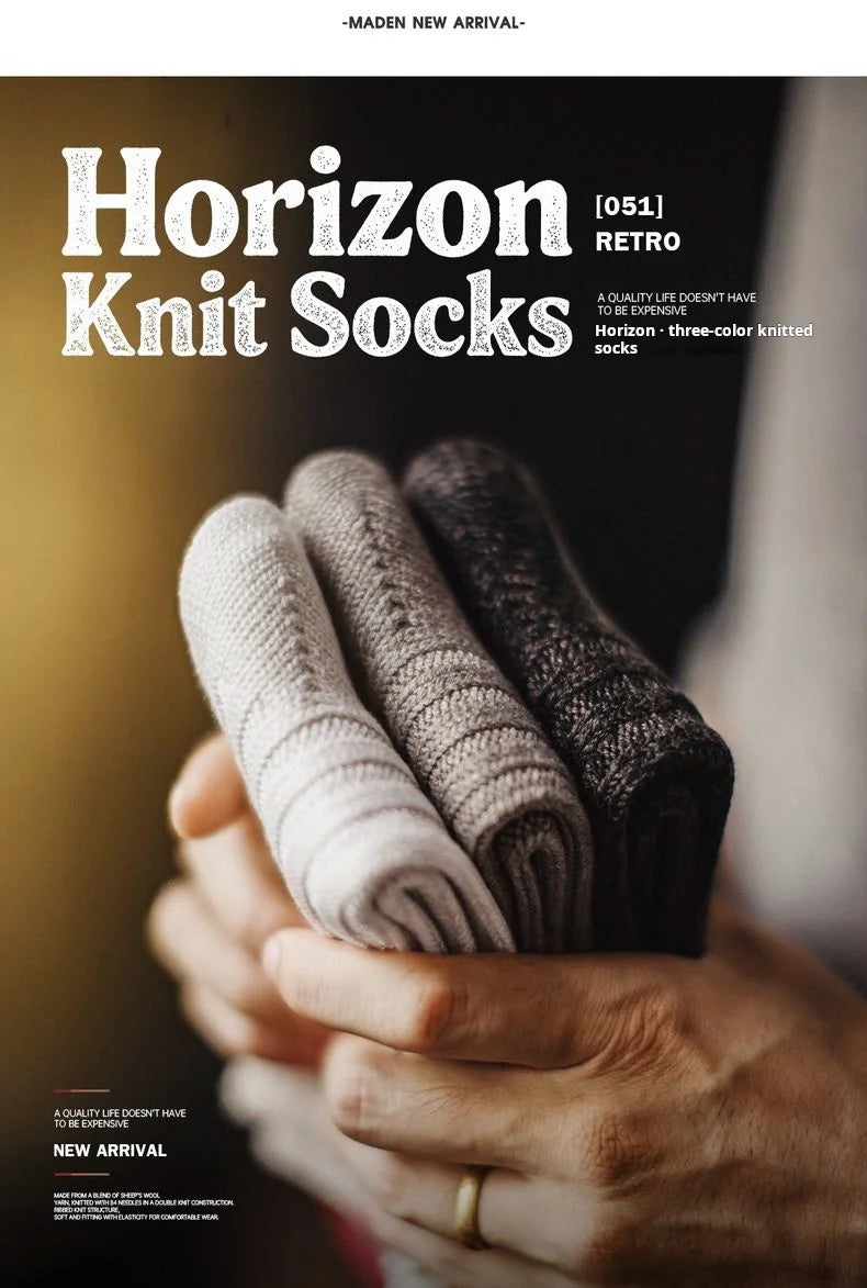 Men's 3-Pack Vintage Wool Blend Socks | Cozy Thermal Comfort