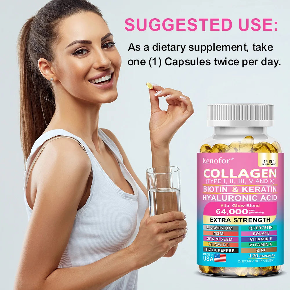 14 IN 1 Collagen Capsules - Ultimate Skin, Hair & Nail Supplement