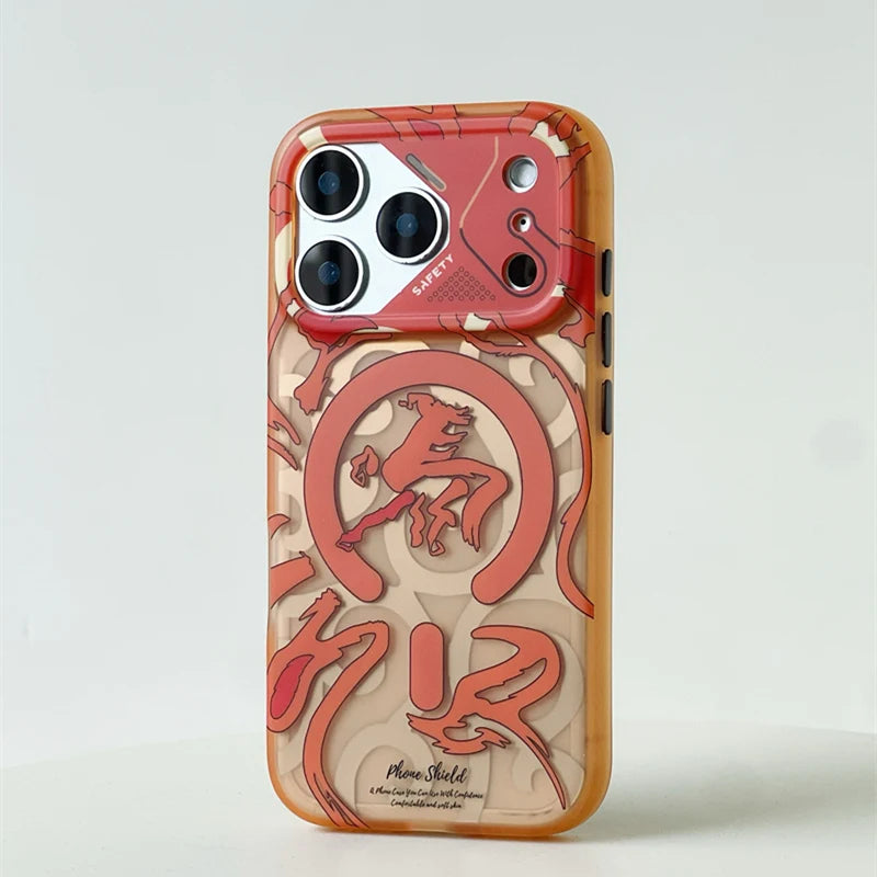 Magnetic Geometric Graffiti Case | Wireless Charging Compatible