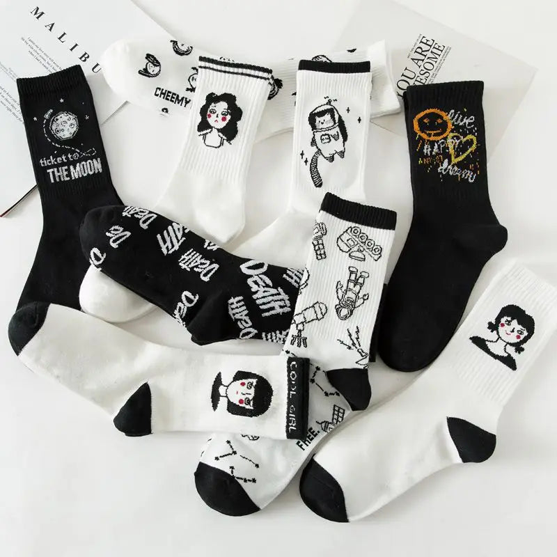 Cute Patterned Cotton Crew Socks for Women | Fun & Stylish Designs