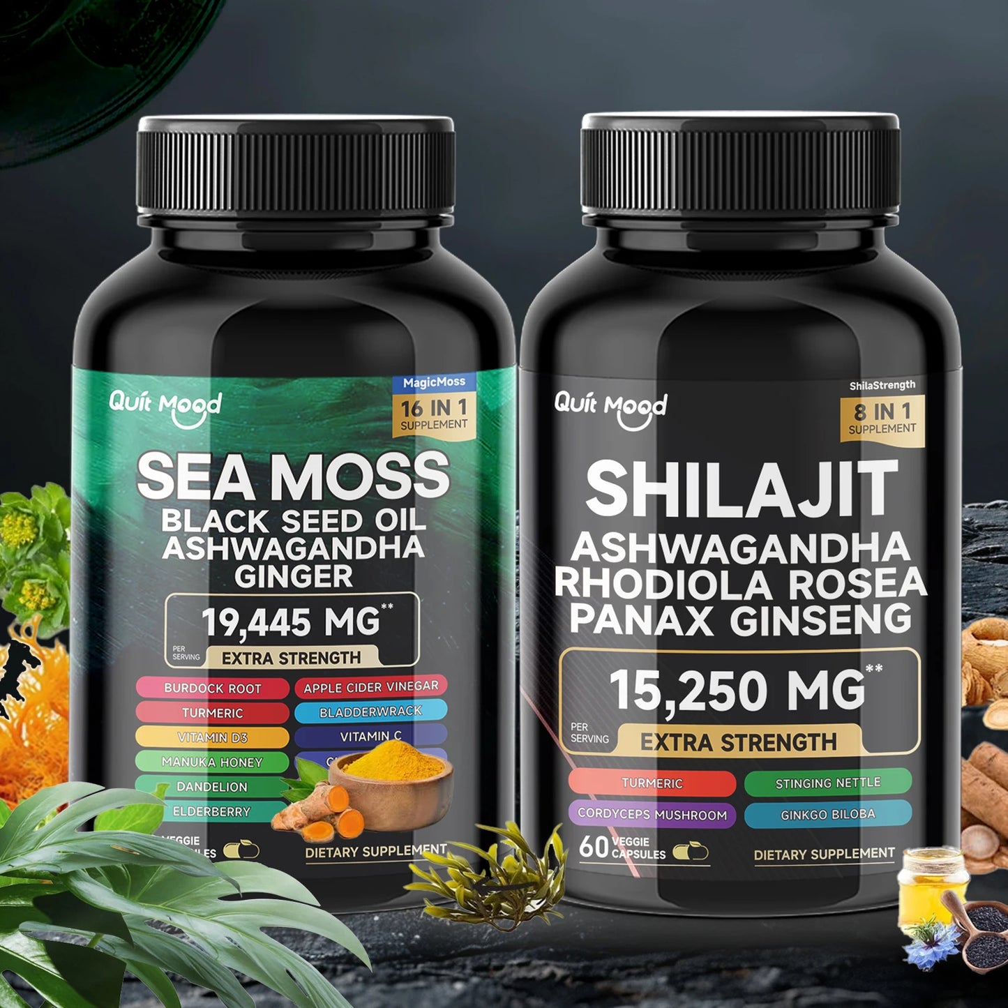 High Potency Sea Moss & Shilajit Vitality Combo | Boost Wellness Naturally