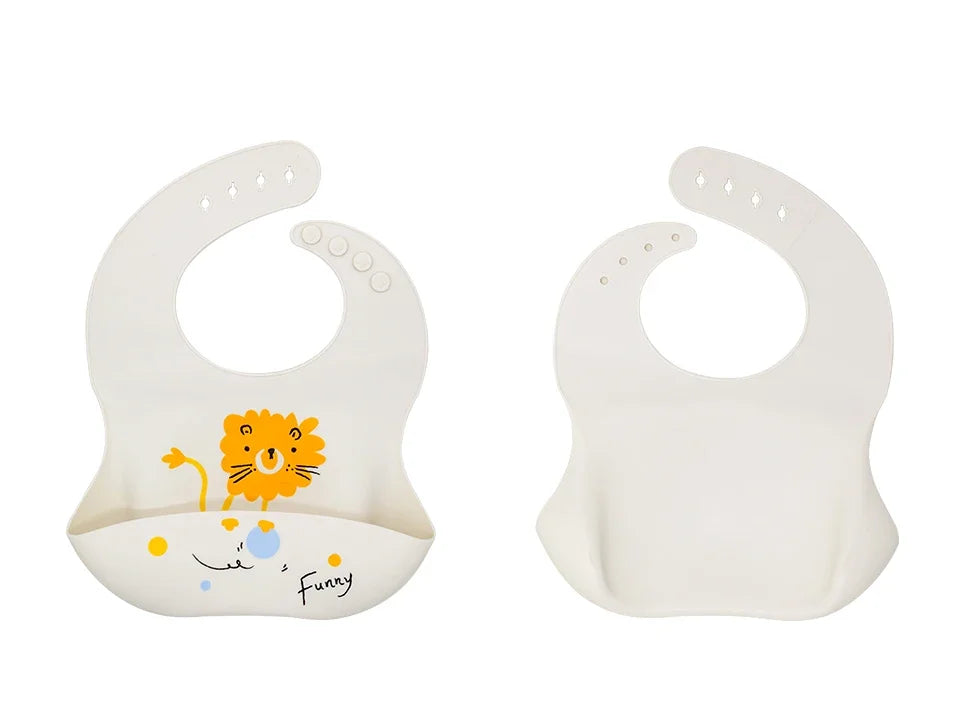 Adjustable Waterproof Silicone Baby Feeding Bibs for Kids