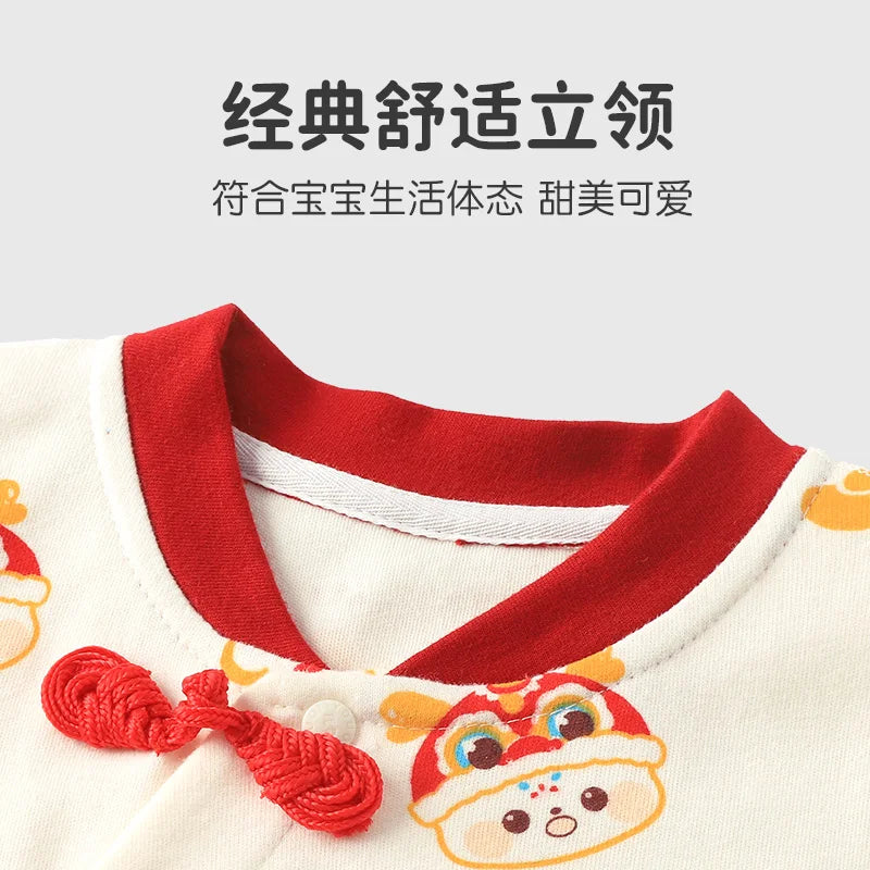 Festive Red Baby Romper | Ideal for Celebrations and Milestones
