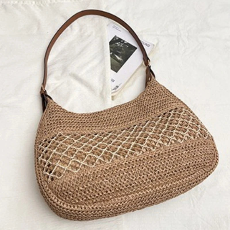 Bolso de Hombro Bohemio Tejido | Bolso de Playa de Gran Capacidad