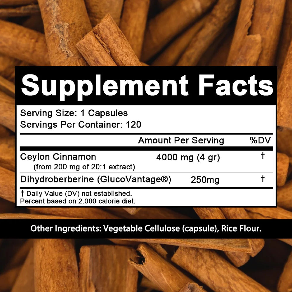 Berberine Supplement with Ceylon Cinnamon for Healthy Skin