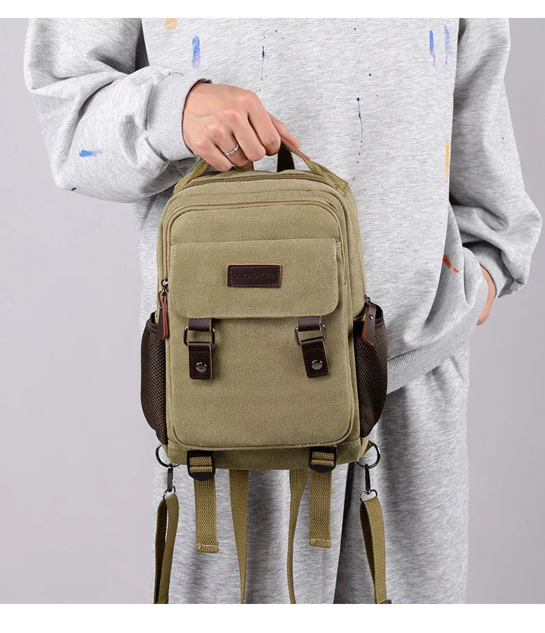 Multifunctional Canvas Chest Bag | Sleek Travel Companion