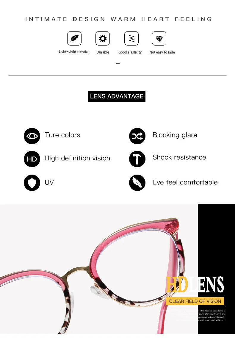 Stylish Cat Eye Eyeglasses | Trendy Colorful Computer Specs