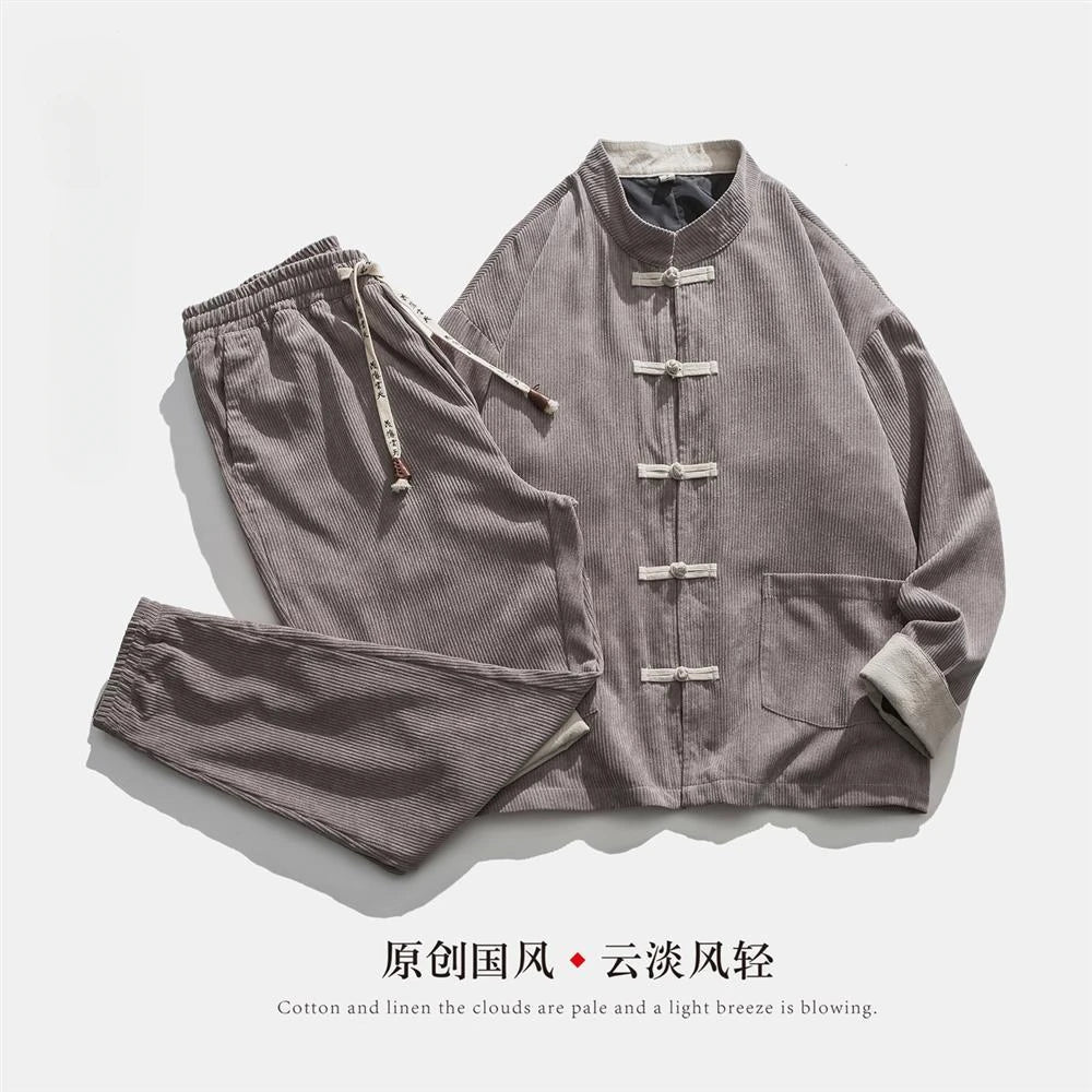 Men's Spring Corduroy Tang Suit Set | Casual Style & Comfort 2026