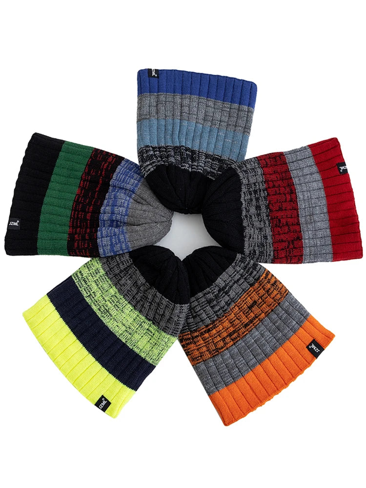 Unisex Colorful Stripes Winter Beanie | Warm Knit Ski Cap