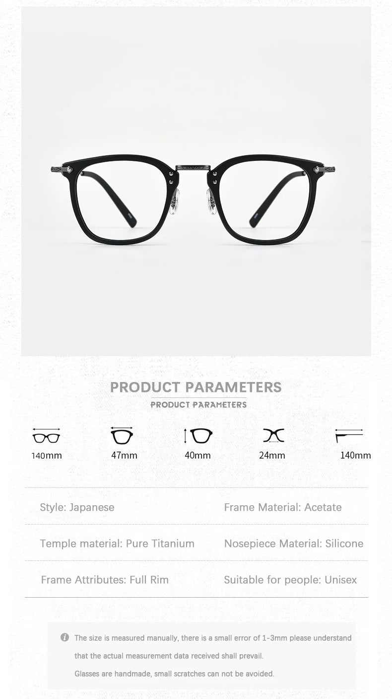 Men's Luxury Pure Titanium Rectangular Frame Eyeglasses