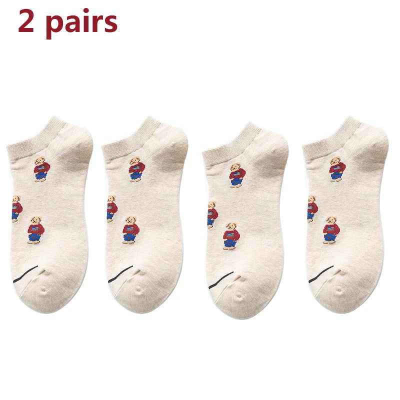 Men's Cartoon Bear Ankle Socks | Fun & Stylish Footwear