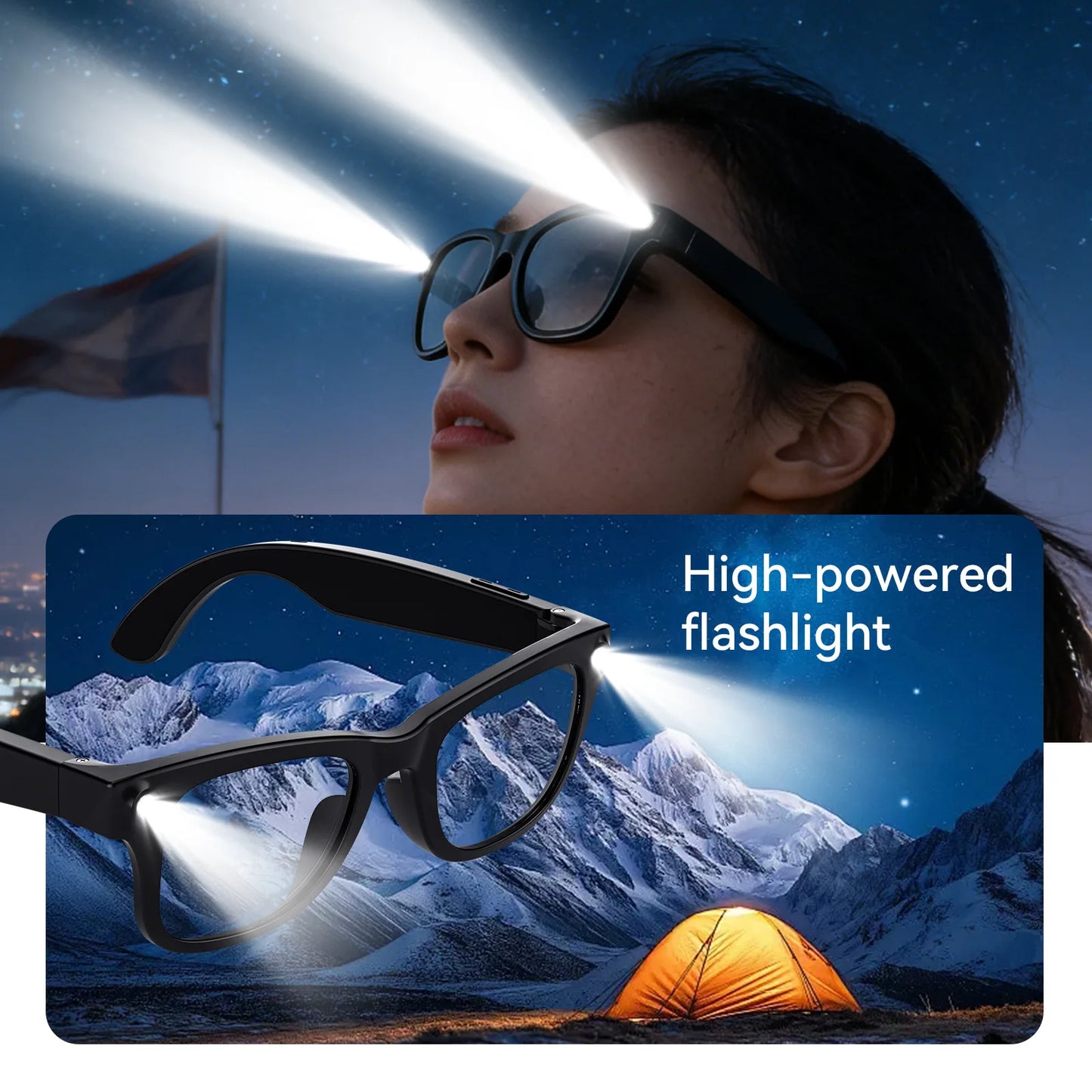 Smart AI Glasses with Translation & Music Play | Bluetooth Sunglasses