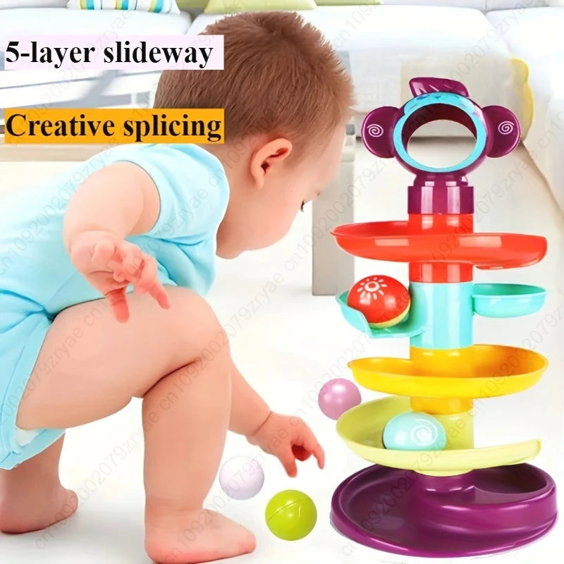 Colorful Spiral Rolling Ball Tower | Fun Learning Toy for Toddlers